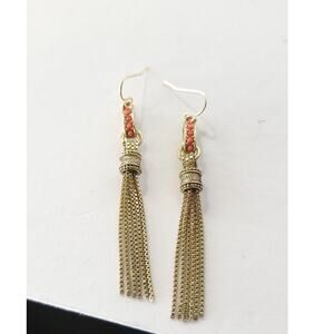 Vintage Tassel Earrings with Coral Accents